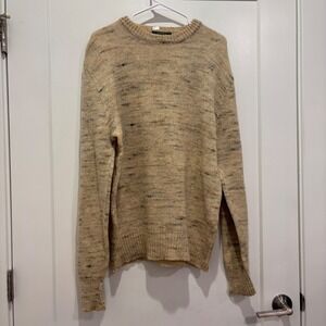Mark Shale The Great Outdoors Mens Wool Blend Marl Knit Crewneck Sweater Tan L
